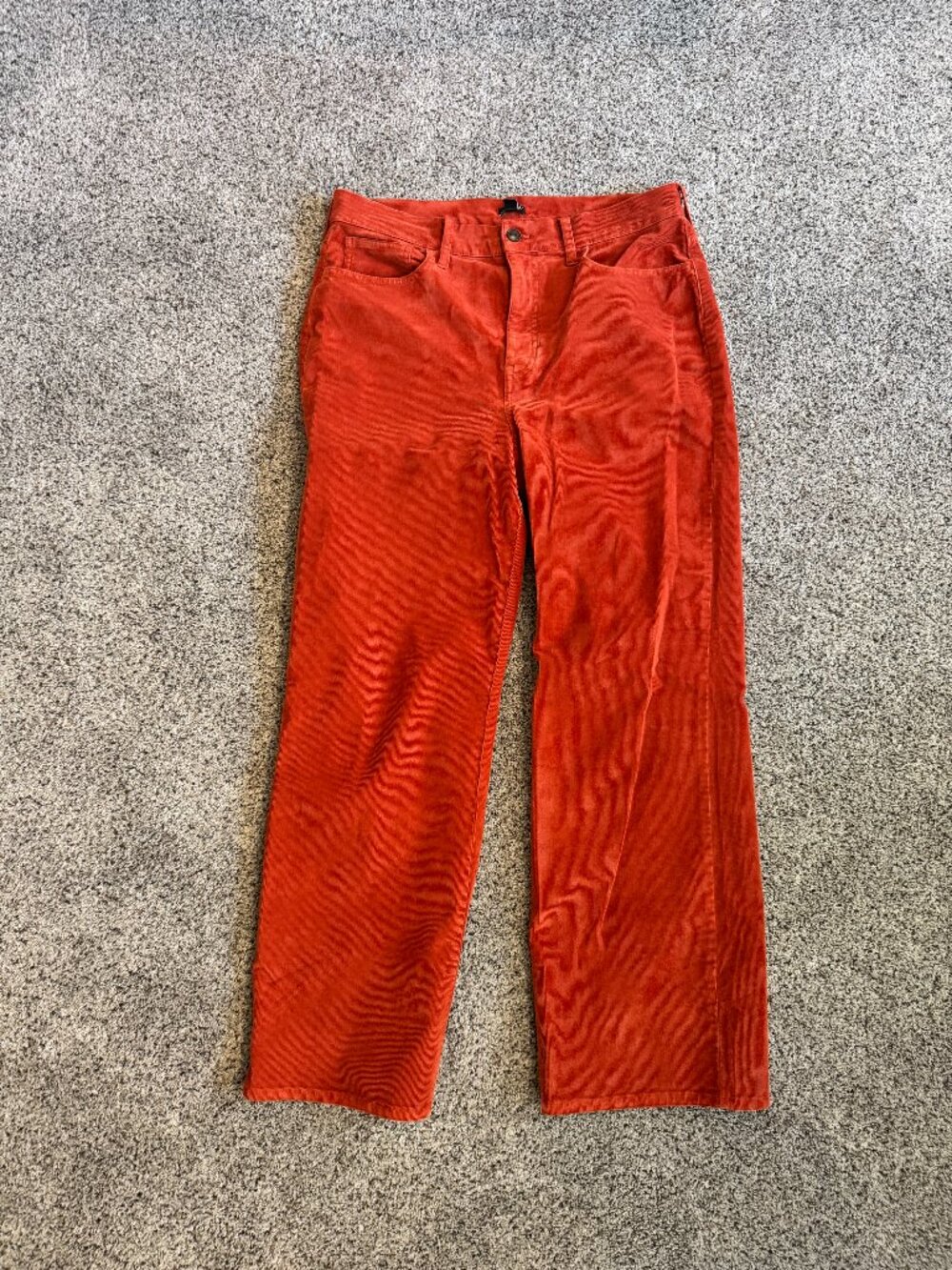 J.Crew Burnt Orange Corduroy Straight Leg Pants Size 31 Tall
